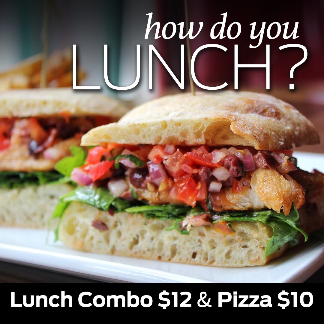 Take advantage of our lunch specials: $12 Sandwich and Beer Combo and $10 Pizza!