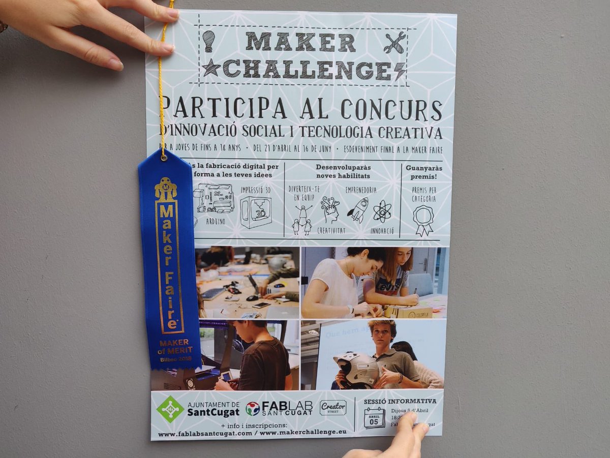 FabLabStQ's tweet image. El concurso @makerchallenge_,que realizamos con @creator_street, ha sido reconocido este fin de semana con el MAKER OF MERIT de la @MakerFaireBio 🏅🏅¡Estamos muy contentos/as por el reconocimiento! Muchas gracias ☺️😉 @espacio_open #maker #fablabs #labs #MFBIO18 #makerchallenge