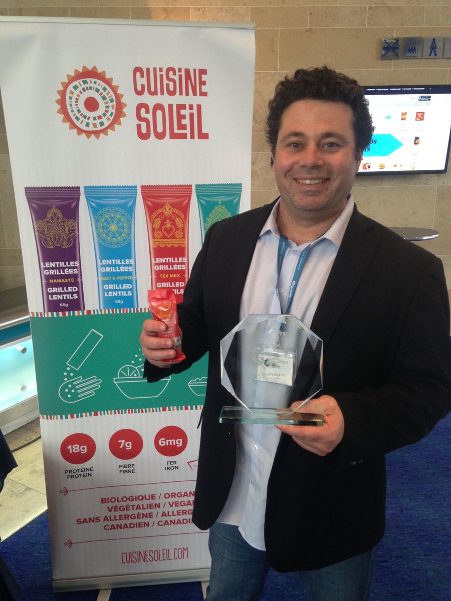 Marc Paquin, President of <a href="/CuisineSoleil/">Cuisine Soleil</a> at the "International Gama Innovation Awards," where the company won first place in the "products" category.