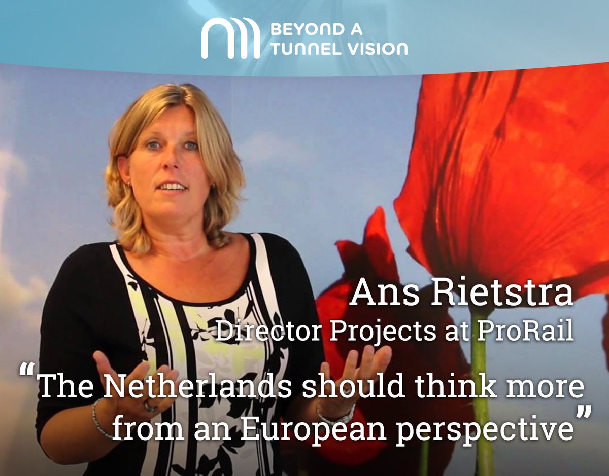 BeyondTunnel's tweet photo. Ans Rietstra (Director Projects at @ProRail): “The Netherlands should think more from an European perspective”. Ans is one of the keynote speakers during the plenary sessions of the international conference Beyond a tunnel vision https://t.co/6kwmuh8cB7 https://t.co/TRgvHkpXut