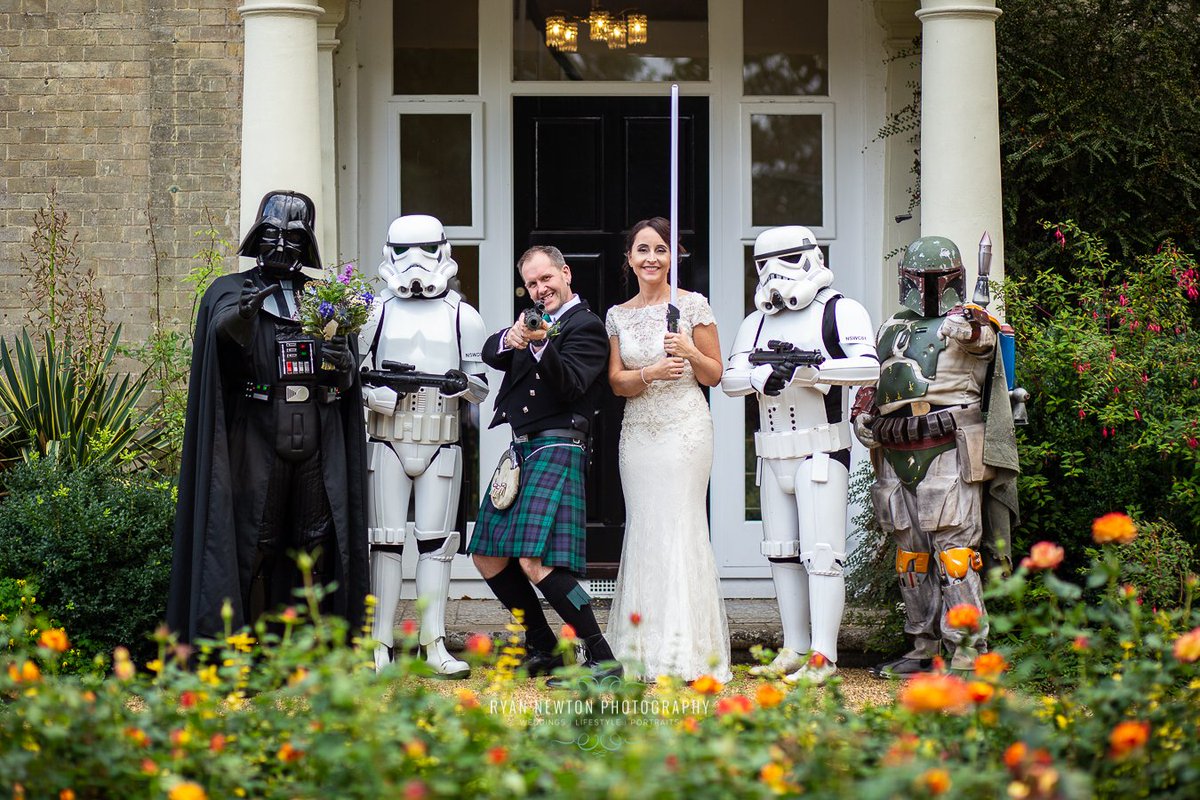 Just the normal, usual, run-of-the-mill wedding..... with Darth Vader, 2x Stormtroopers and Boba Fett! @ParkFarmHotel 
#starwarswedding #starwars #norfolkweddingphotography #weddings #weddingphotographer #norwichweddings #norfolkweddings