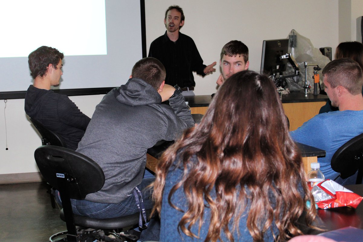 <a href="/WVU_IWSS/">WVU Institute of Water Security and Science</a> Climate Scientist Dr. Evan Kutta spoke to <a href="/RichwoodHigh/">Richwood High School</a> students about the importance of water stewardship and hydrology research during the school's AP Environmental Science class trip to <a href="/WestVirginiaU/">WVU Mountaineers · Let’s Go!</a> this afternoon. <a href="/researchwv/">STaR Division</a> <a href="/wvudavis/">WVU Davis College</a>