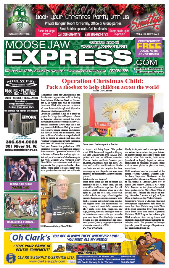 October 31st, 2018 online edition now available to read!
moosejawexpress.com