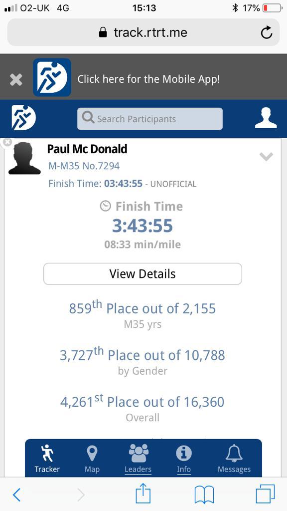 ptmcdoo's tweet photo. #DublinMarathon. Great event and the atmosphere was unbelievable. Fell in with one of the 3:30 pacers (the back 3:30) he was great👏👏. to any of my 5 followers that haven't sponsored this great local cause it would be appreciated👍 
https://t.co/NnDefU1W16 https://t.co/g8eNoJ2hNk