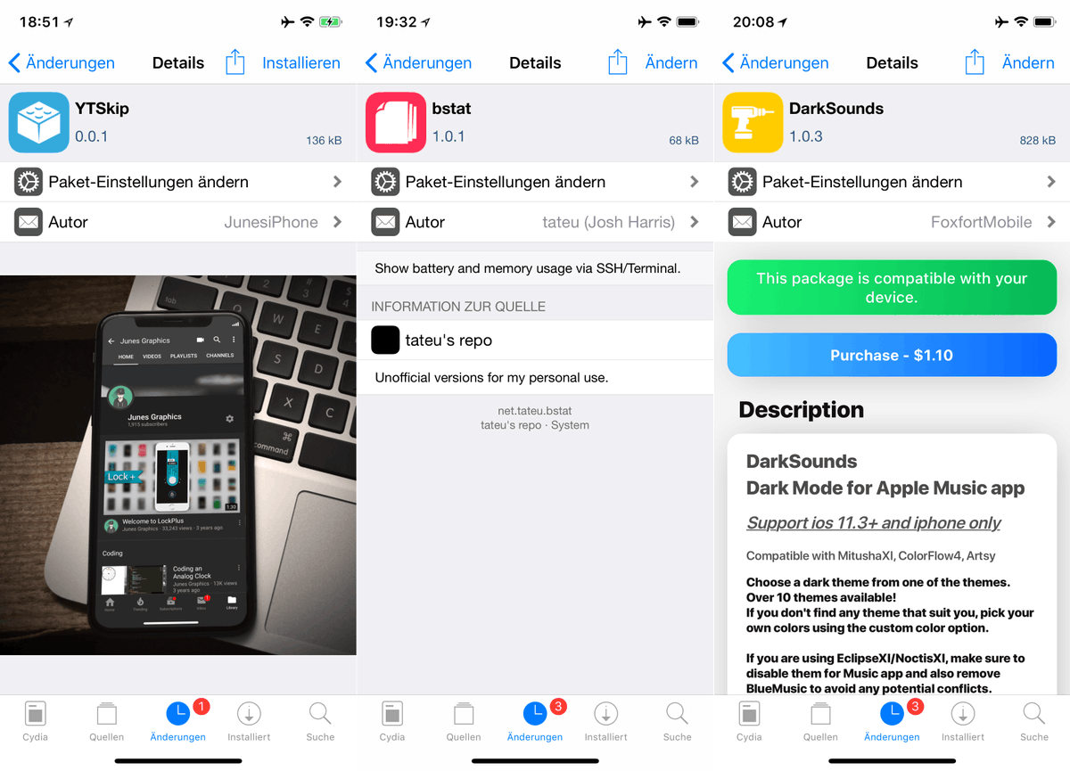 hack_for_life's tweet photo. [Issue 17] Top Cydia Tweaks 🔥

Featuring this week: #bstat from @tateu3cX, #DarkSounds from @foxfortmobile, #TitleMore, #CleanSpotFooters from @CydiaGeek and #YTSkip from @JunesIphone 

Read it now: https://t.co/a1HFa6AbjM https://t.co/xOYNGBUipM