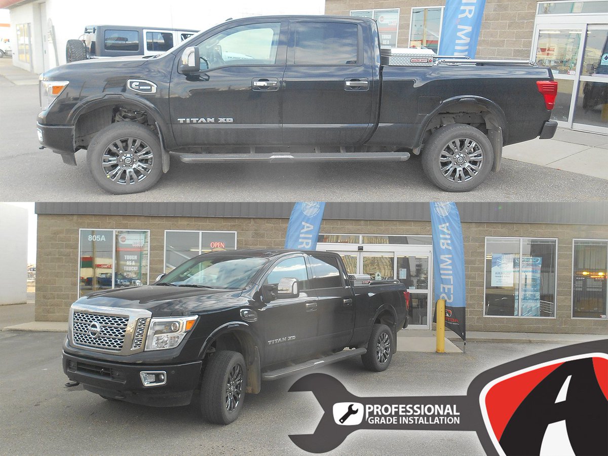 Nissan Titan XD with a 2' front/rear leveling kit from Rough Country
Installed by our store in Saskatoon, SK
#professionalgradeinstallation #titan #nissan #levelingkit #roughcountry #truck #installedbyaction #actioncarandtruck #saskatoon
