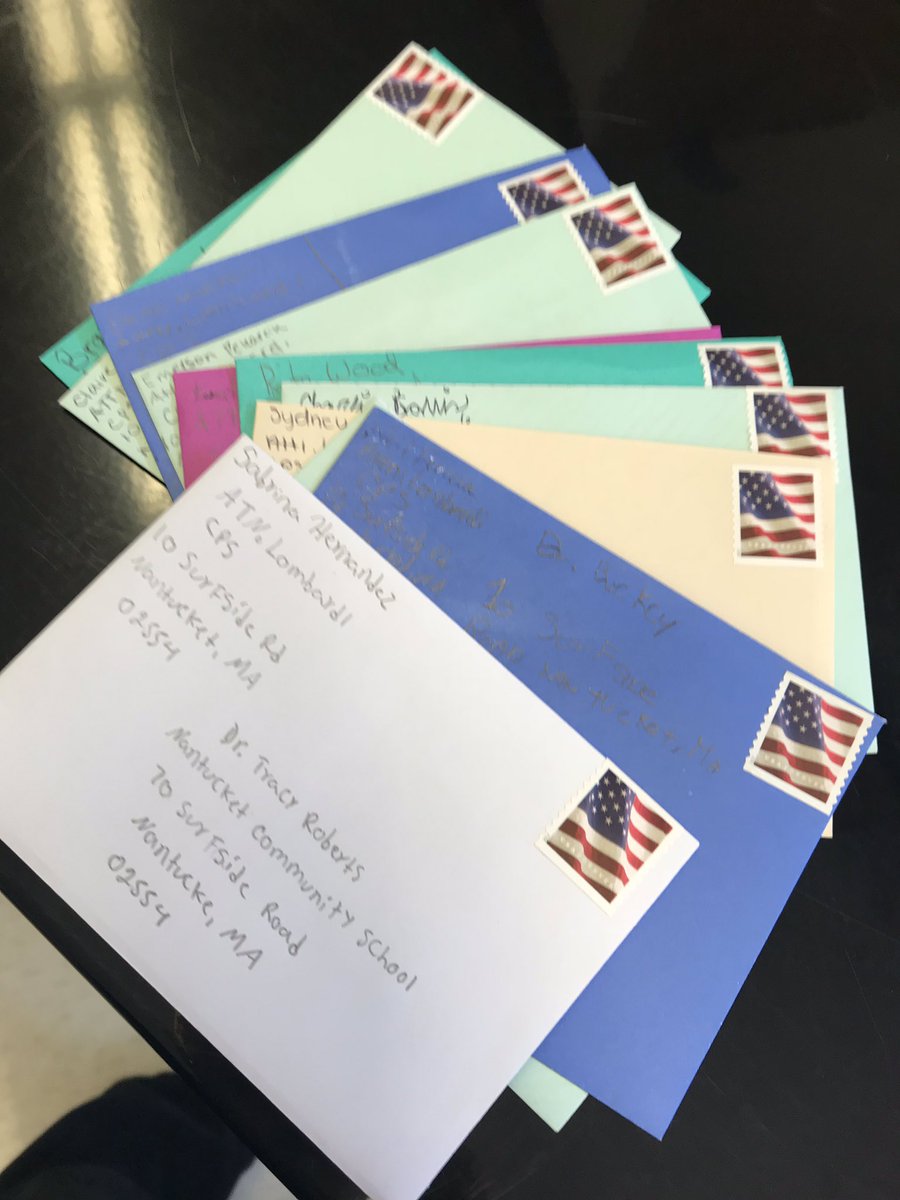 mrslomboenglish's tweet photo. @HarveyFound our first round of Pen Pal letters went out today!! βοΈπ¬ #penpalprogram #Nantucket #ackcps #ackvisory #rm18tribe https://t.co/lqQac7UqaY