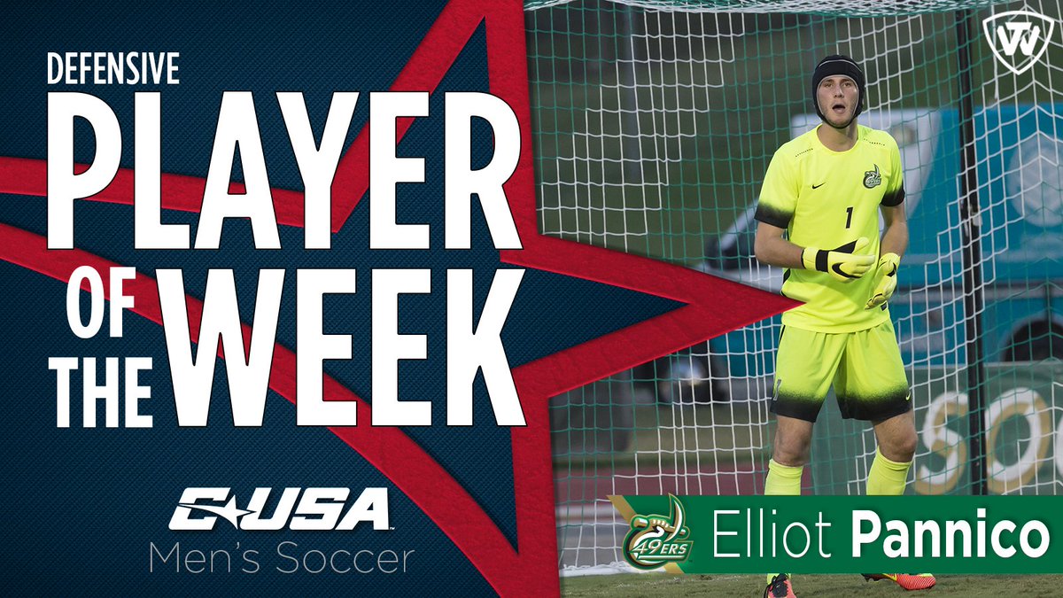 ConferenceUSA's tweet photo. 📢: Congratulations to @CharlotteMSOC’s Elliot Pannico, #CUSAMSOC Co-Defensive Player of the Week presented by @towbrand! ⚽️ 
🏅2️⃣ | #TheCUSAWay https://t.co/dihFP7Uvye