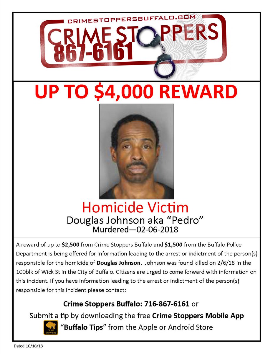 crimestoppersb's tweet photo. #Buffalo Crime Stoppers needs your help with this homicide case. https://t.co/g1BNxCa0lk