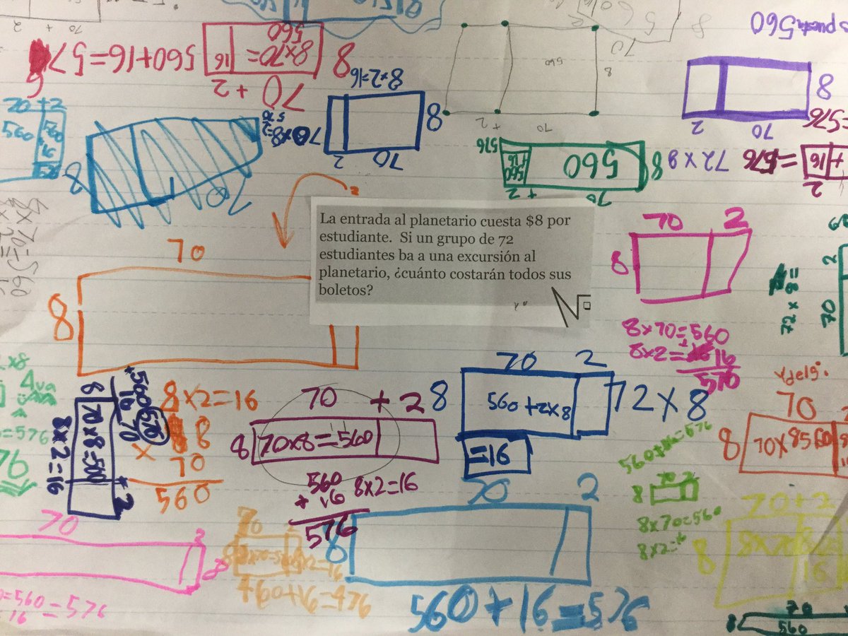 ElenaCCaceres's tweet photo. #Math friends! Can you tell which strategy us 4th graders recently learned to multiply? Also, why is it important that we learn multiple strategies to help us solve problems? We will check out your ideas tomorrow! ¡GRACIAS! @lstamson @WerlingerTova #MathChat #EHSI https://t.co/jZD7TX3pYk