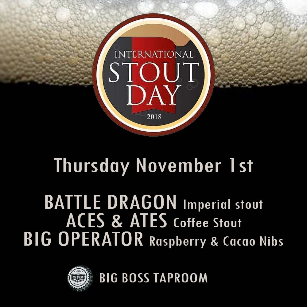 bigbossbeer's tweet photo. Our #stoutday line up.  Join us Thursday! https://t.co/DhsD3VmTg4