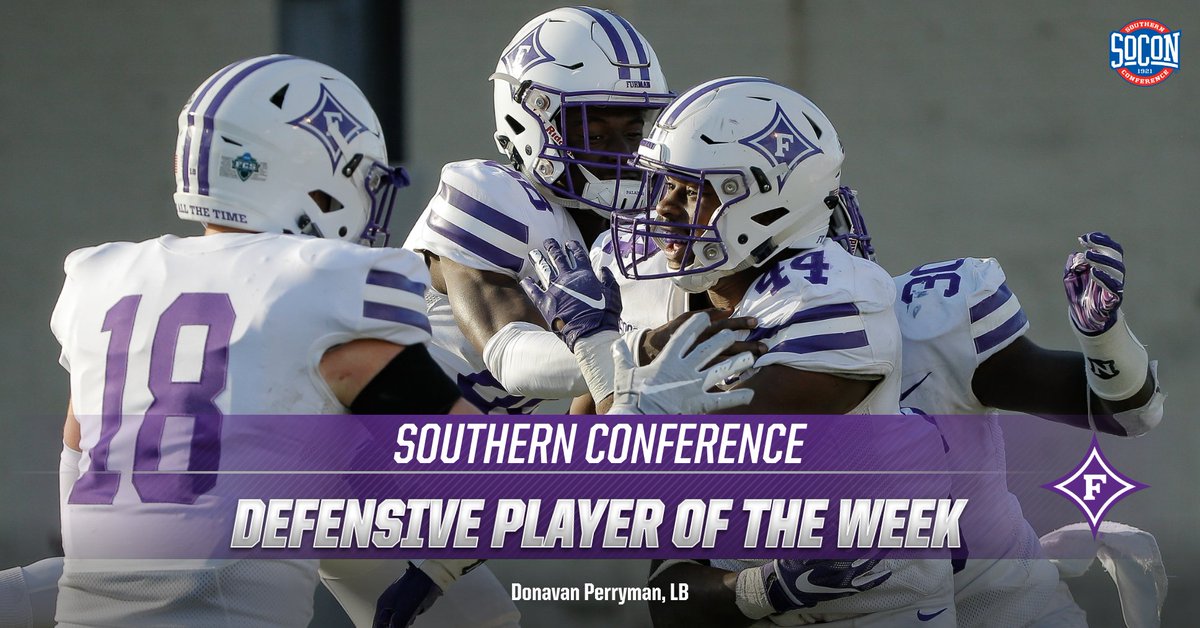 FurmanPaladins's tweet photo. .@PaladinFootball's Perryman Named SoCon Defensive Player Of The Week! https://t.co/pnTKYwYu01 https://t.co/Z4trENh2ri