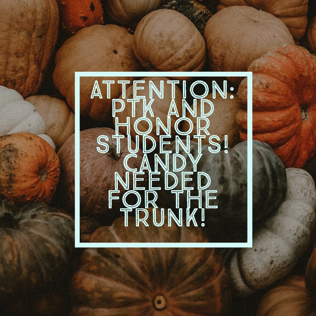 We are in need of candy for all the kiddos coming to the fall festival tomorrow! Bring candy to the Honors room until the start of the festival! Please share 🍁🍁