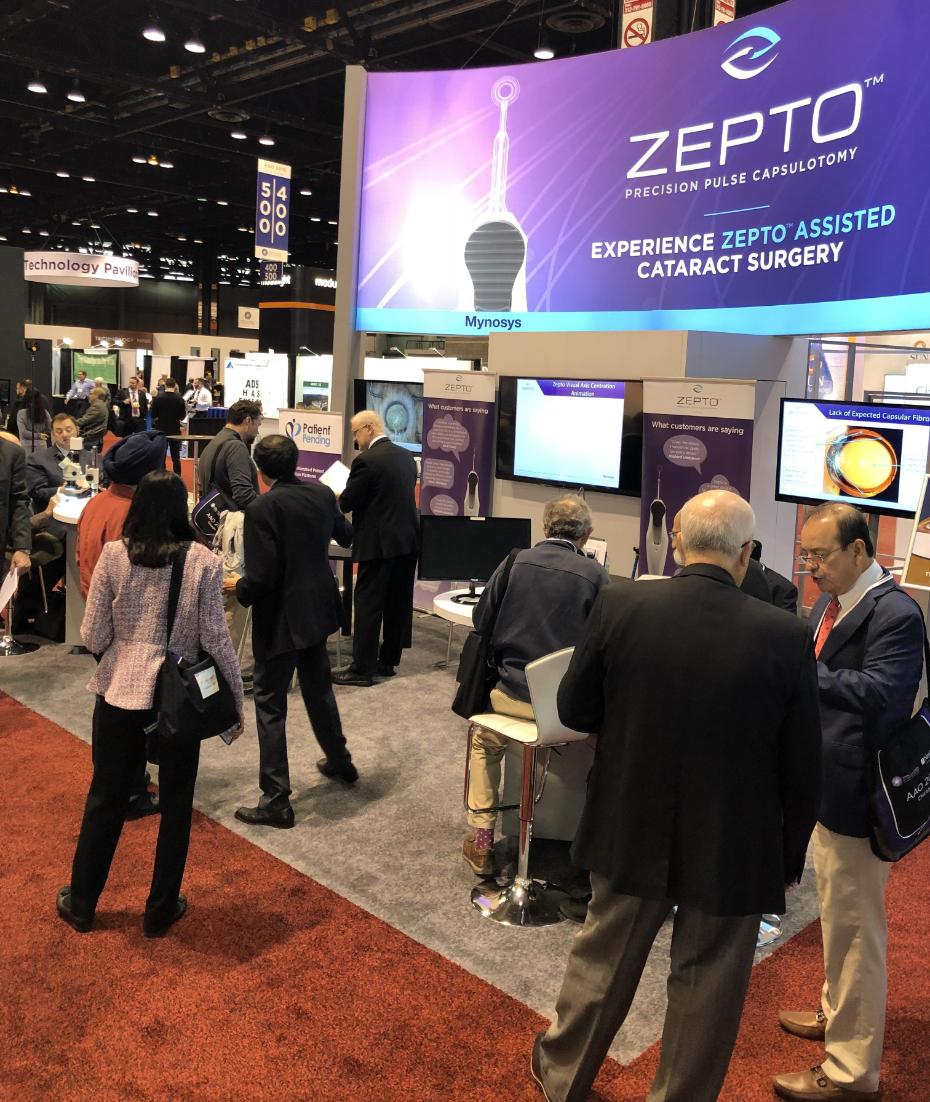 ZeptoCataracts's tweet photo. We are having a great #AAO2018 meeting presenting #Zepto® in Chicago this week.
The Mynosys team is very busy in #Booth753 talking with surgeons from around world about the Zepto Personalized Cataract Surgery System (Zepto PCS™)
https://t.co/PS17mwRFEd https://t.co/siblZUuLcd