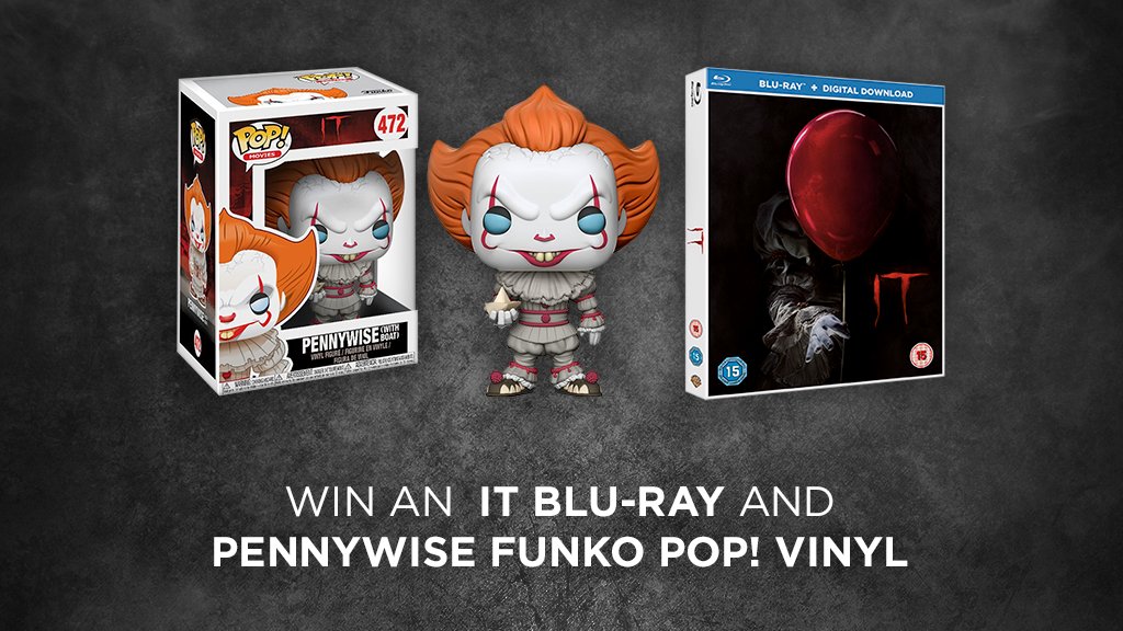 WarnerBrosUK's tweet photo. Get ready to float this Halloween.
RT this tweet for a chance to win a copy of #ITMovie on Blu-ray along with a Pennywise Funko Pop! Vinyl 🎈 https://t.co/XsJvuYgiFY