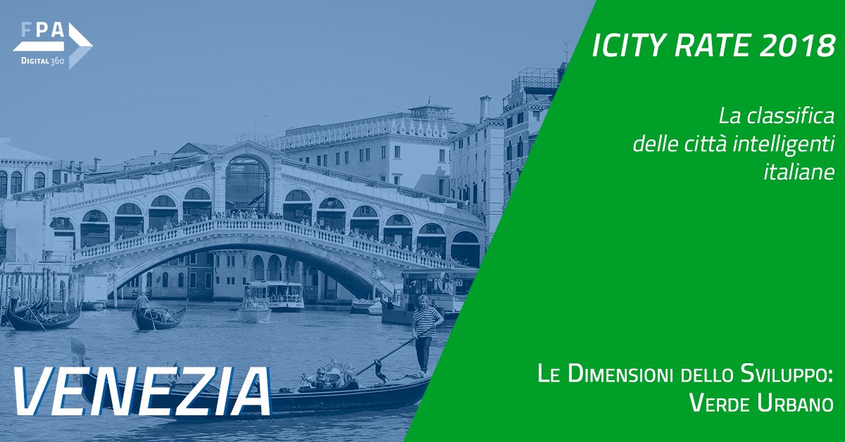 ICityRank_fpa's tweet photo. #iCityRate2018, #Venezia conquista la prima posizione nell'ambito relativo al #VerdeUrbano, grazie agli ottimi risultati negli indicatori relativi all'incidenza del verde e alla pianificazione del verde. https://t.co/X9qr8wTHUR