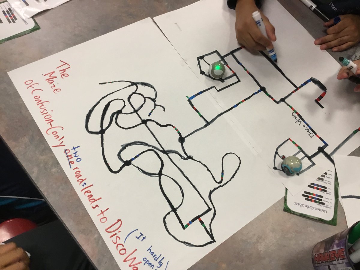 mpsmakerspace's tweet photo. Students get creative with an #ozobot maze at the #millpondschool #makerspace https://t.co/baADrfXfBz