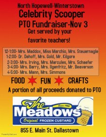 NHWelemschool's tweet photo. Celebrity Scooping this weekend at The Meadows!  We can't wait to see everyone there! https://t.co/6wfhk9Yn75