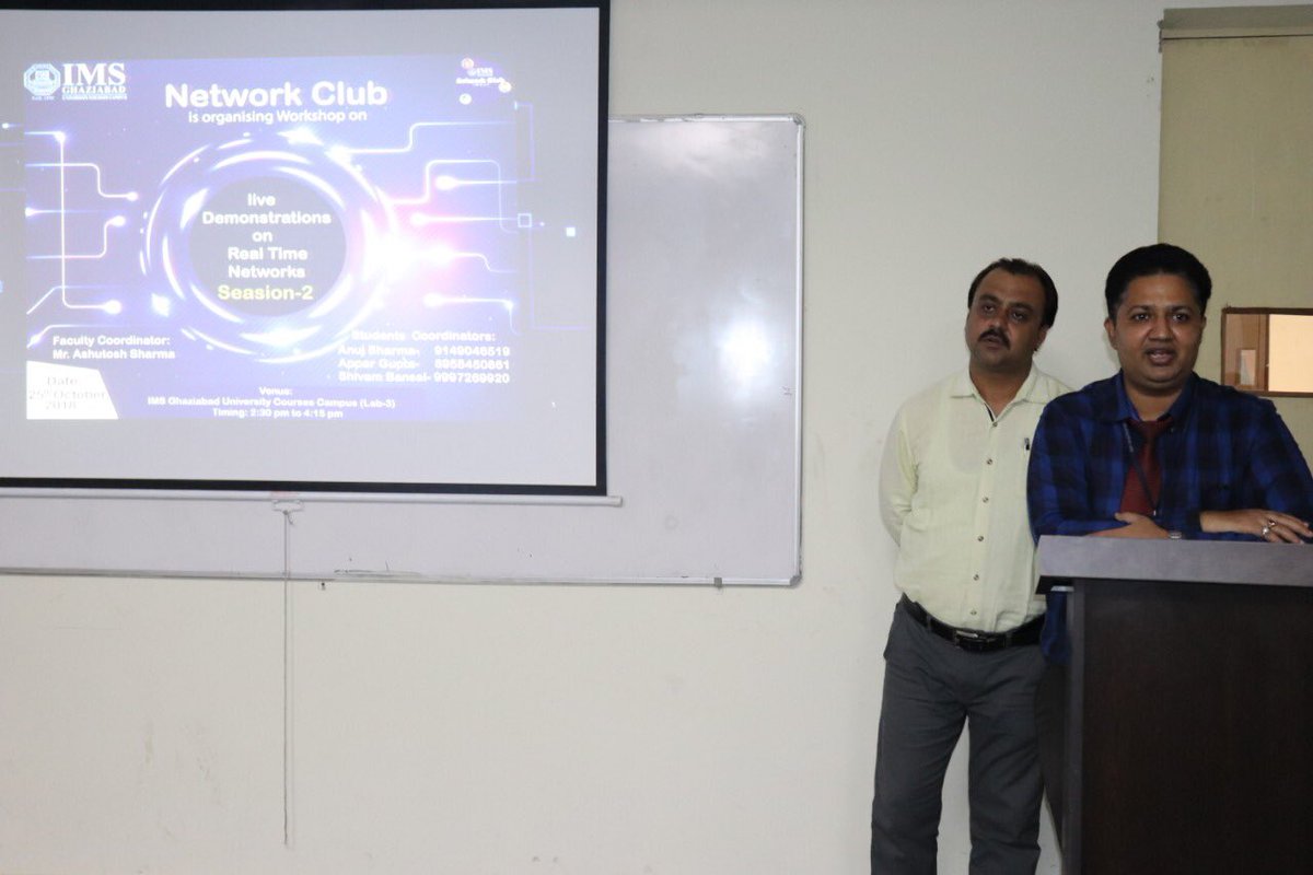 imsuc_campus's tweet photo. Network Club at IMS Ghaziabad (University Courses Campus) organized a workshop on “Live Demonstrations on Real-Time Networks” for BCA students on 25th October 2018.
#imsghaziabaduniversitycoursescampus
#workshop
#realtimenetworks
#CEGRawarded https://t.co/H90I6NeWi5