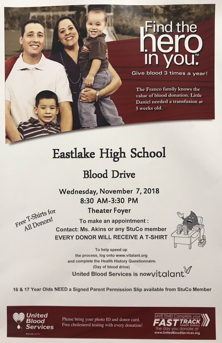 NHSEastlake's tweet photo. ❗️NHS MEMBERS❗️
Student Council and NHS invite you to participate in their blood drive.
Make your appointment TODAY in the Student Council office. https://t.co/oS6IdhNHDI