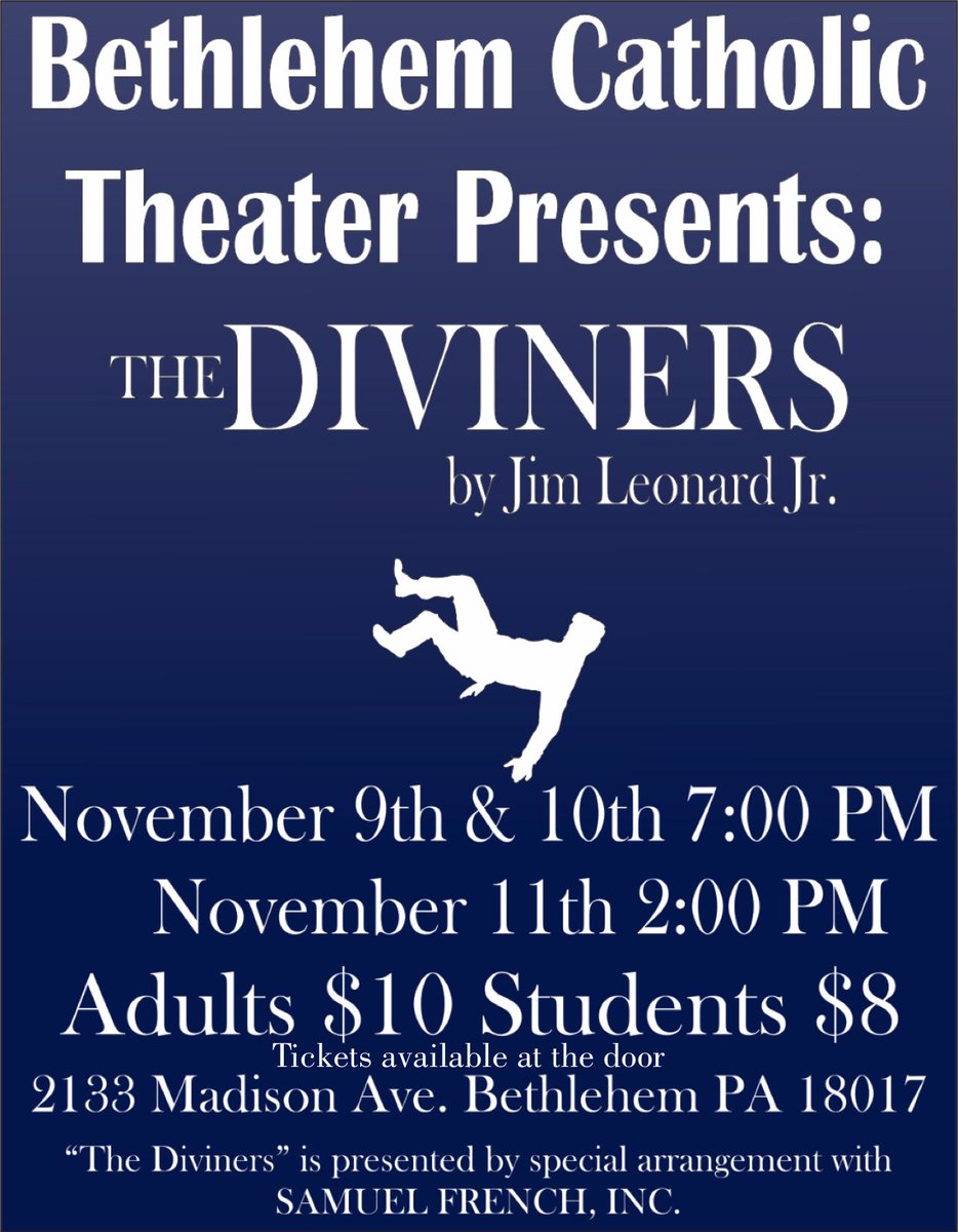 beca_theater's tweet photo. Performances: 11/9 (7pm), 11/10 (7pm), and 11/11 (2pm). Tickets are available at the door! https://t.co/clF4QyWMOg