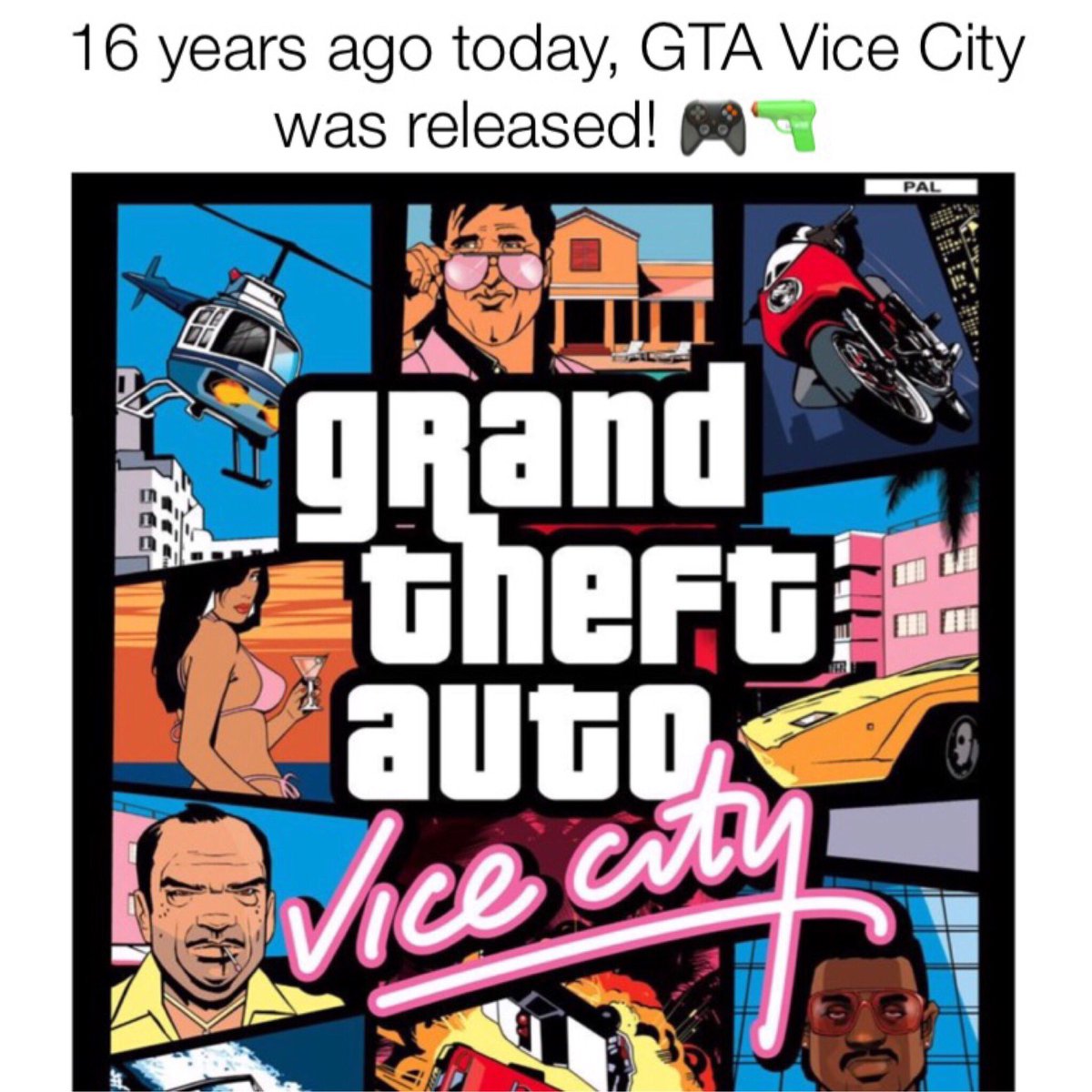 Today marks 16 years since “GTA Vice City” was released! Which GTA is your favorite? 🎮🤔