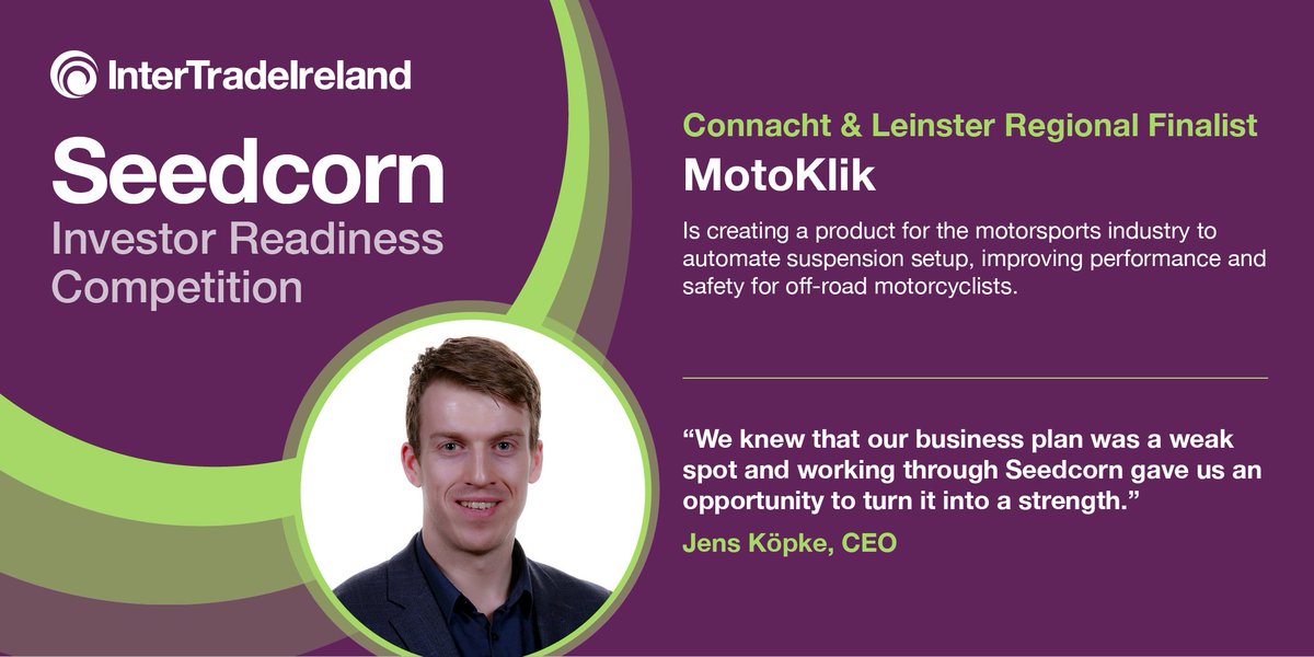 Connacht &amp; Leinster Regional Finalist, <a href="/jenskopke145/">Jens Köpke</a> from Motoklik in #Waterford, talks through the benefits of taking part in #Seedcorn18. Best of luck at next week’s regional final in Athlone!