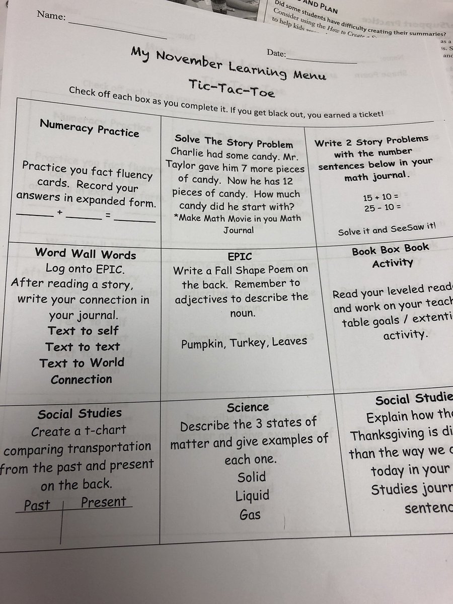 1st grade loves our learning menus!!! #differentiation #wilmethmoi