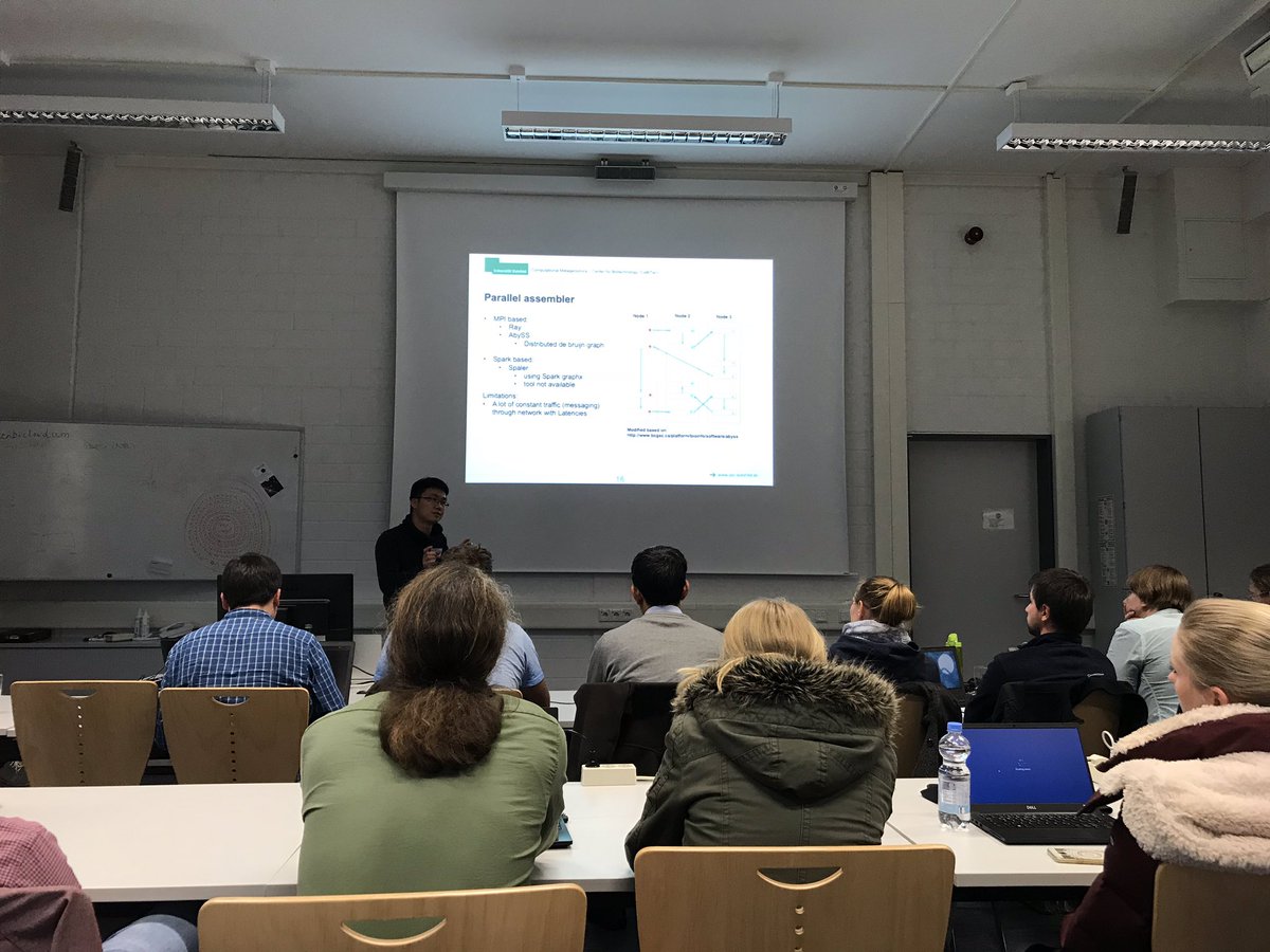 denbiOffice's tweet photo. Second session of #denbicloudum: Liren, @lukas_jelonek, @jhcepas and @sneumannoffice present  #Spark, @nextflowio, @eggnogdb mapper and @PhnmlH2020 https://t.co/vm3YTVm2vA
