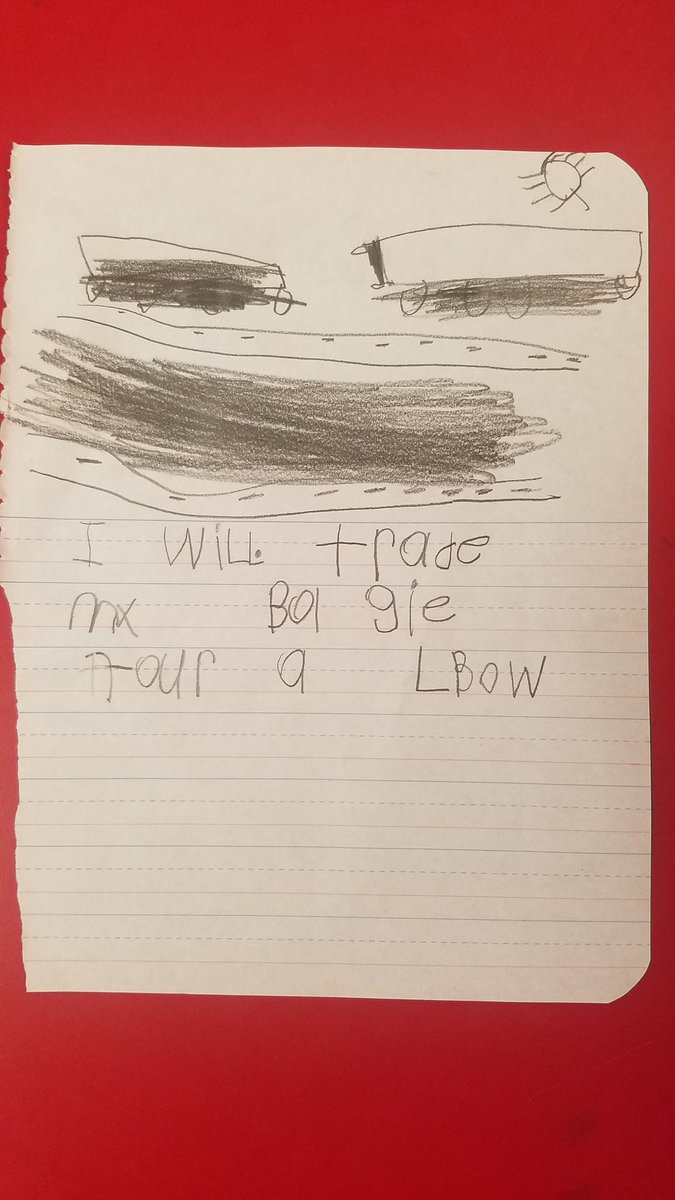 jheritsch's tweet photo. "I would trade my Bugatti for a Lamborghini." #goals #firstgrade @OESrockSTARS @suptking https://t.co/wWewBOuqtw