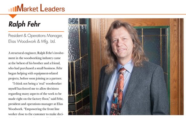 EliasWoodwork's tweet photo. Check out this great article in FDMC @WoodworkingBiz about Elias Woodwork that features our Operations Manager (esteemed leader) Ralph Fehr. #manufacturing #woodworking #cabinetcomponents https://t.co/bgmspBAnCx https://t.co/Jei565dFig