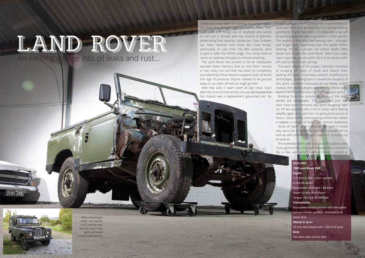 The Land Rover gets uglier every time we work on it, so it got the full lighting treatment for The Spanner Report. Read the story to date at issuu.com/t5publications…
#classiclandrover #retrocars #classic4x4 @TheLandRoverClu @LandRoverRelics