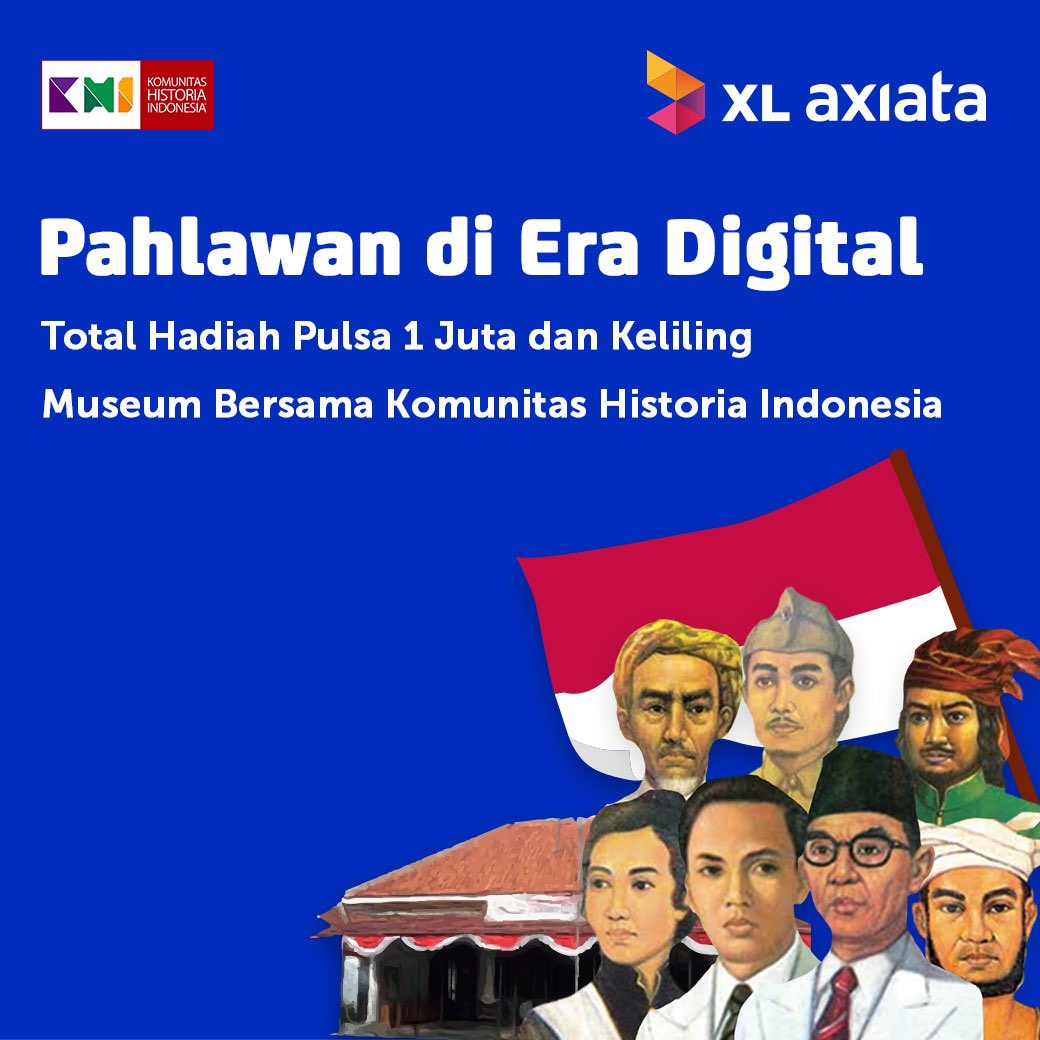Are you ready for #XLGames?
Untuk memperingati Hari Pahlawan, XL Axiata mau mengajak kamu bermimpi #JadiPahlawanDigital!
Kamu bisa dapatkan hadiah pulsa dan jelajah bareng Komunitas Historia Indonesia <a href="/IndoHistoria/">Komunitas Historia Indonesia (KHI)</a>
.
Mau?
Yuk, cek cara ikutannya di bit.ly/JadiPahlawanDi… ya :)