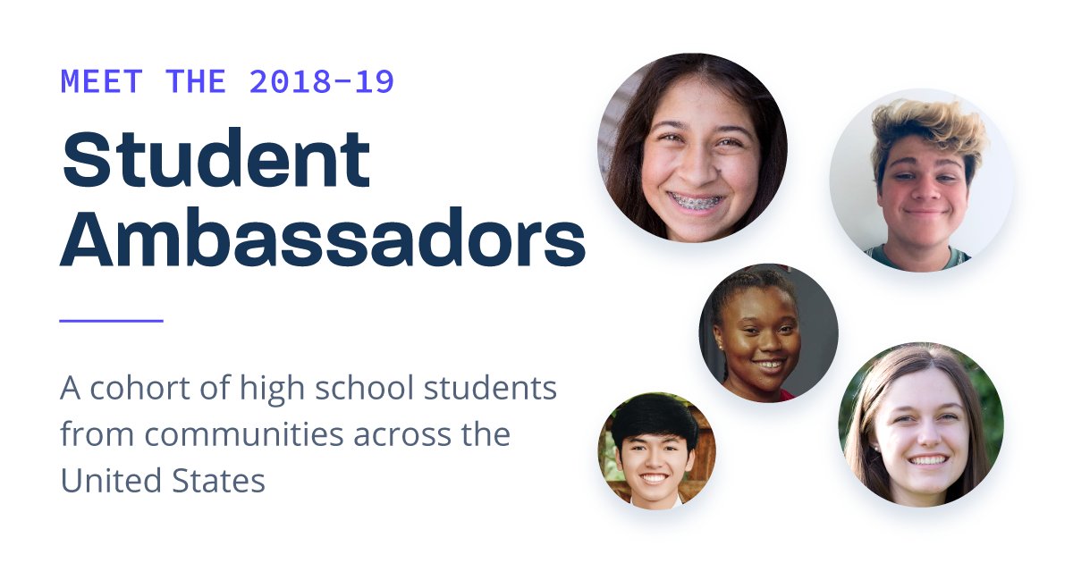 stu_voice's tweet photo. We are excited to introduce this year's student ambassador cohort! 📣 These young people are here to make a difference in their schools and communities. 🙌 Meet them and learn more about becoming a student ambassador: https://t.co/zgNiVTAcmZ https://t.co/83oDPrBvGJ