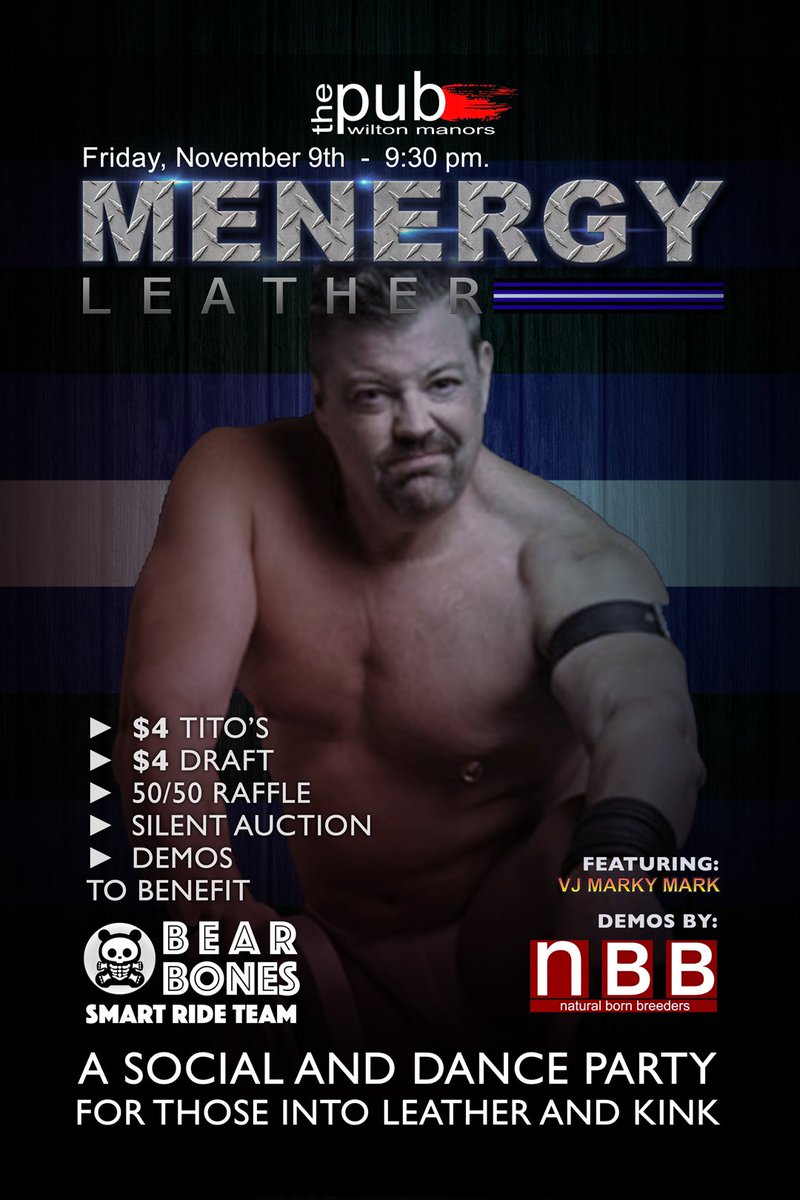 MitchDavisXXX's tweet photo. The Pub asked me back for the November Menergy event. Cum out for fun and filth 11/9/18! @BornBreeders @Thunderhead_Pro #leatherdaddy #kink #mitchdavis https://t.co/XoXInBSKwY