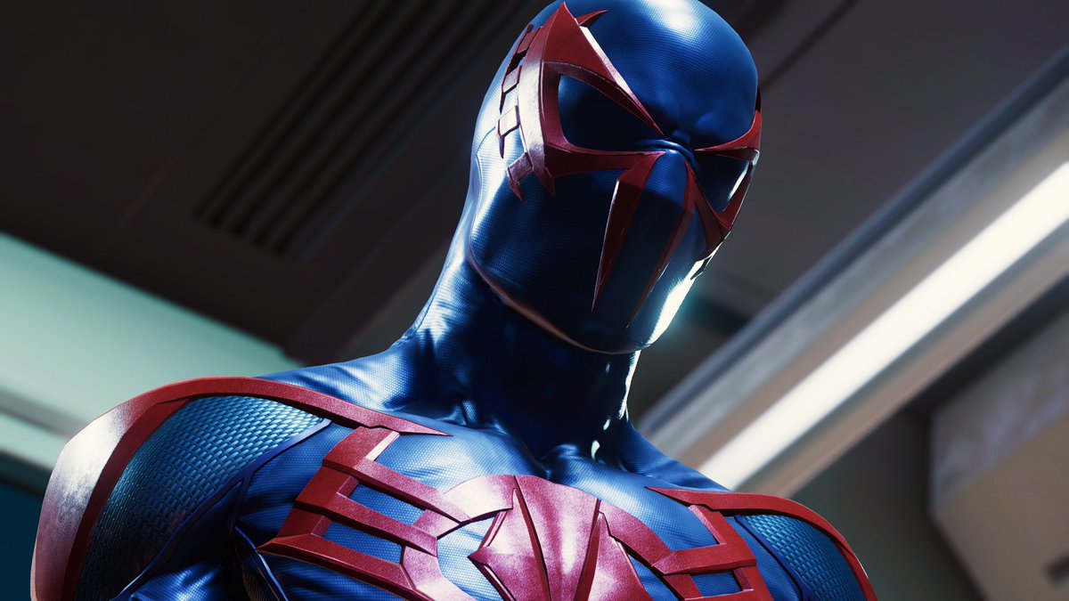Spider-Man 2099 suit details. @insomniacgames @XCK3D @jacinda_chew @GavinGoulden @polycount @PS4shareGIF @VirtuaCam_ #SpiderManPS4