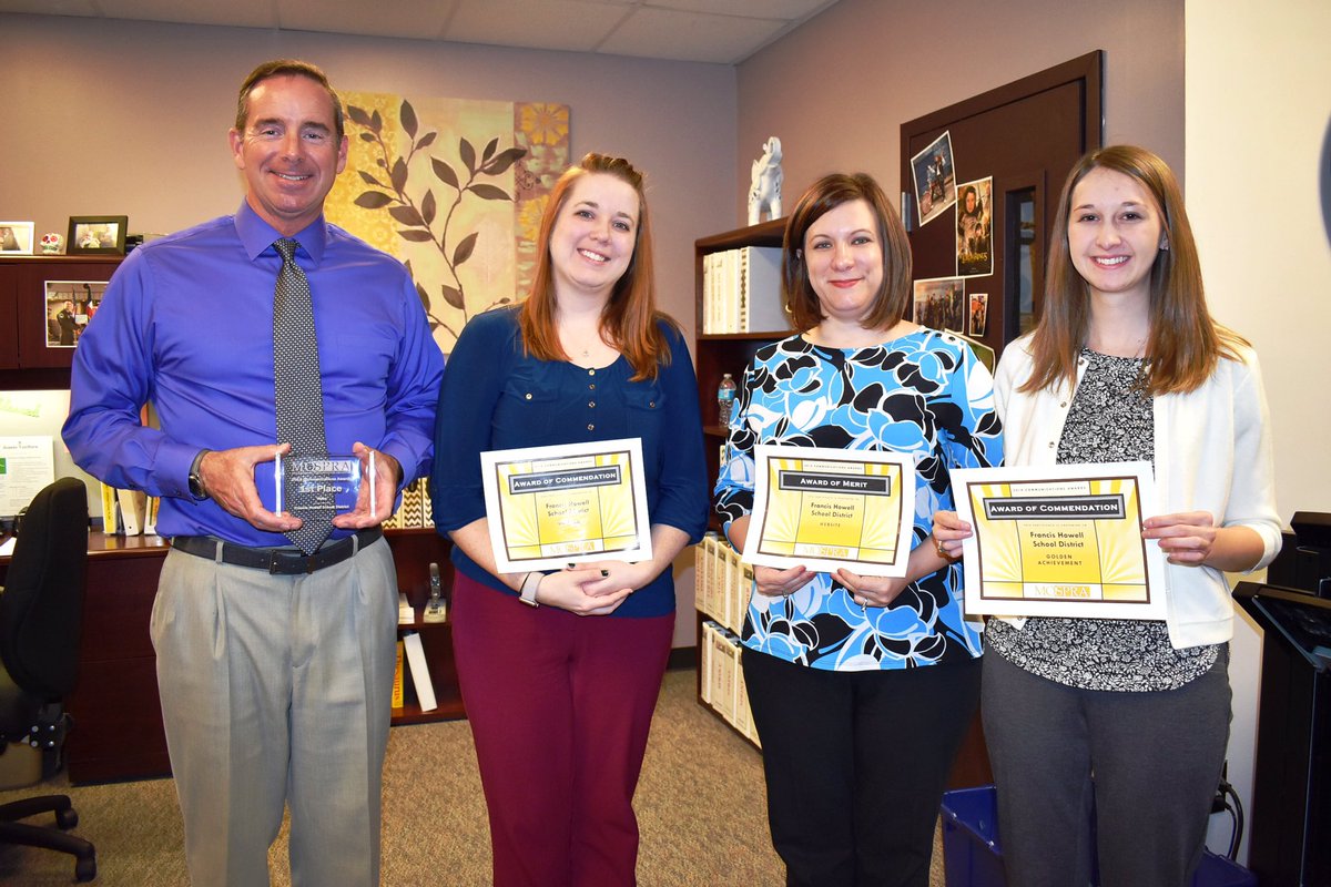 mattdeichmann's tweet photo. Very proud of our @FrancisHowell communications team, we were recognized this year by our professional organization @MOSPRApros with awards for our video, website, writing, and strategic planning efforts! #MOSPRAfall18 #FHSDpride https://t.co/u7k2VDNJAH