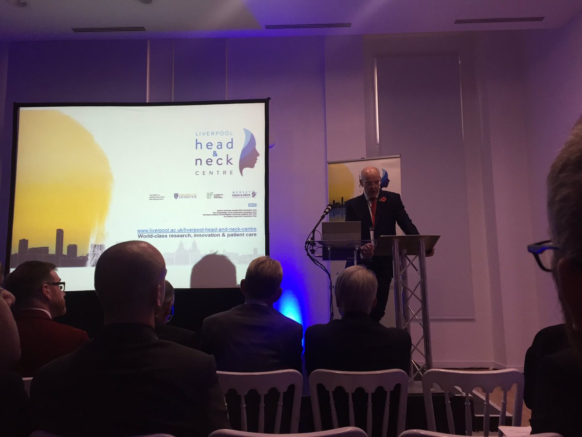 At the launch event for the integrated Liverpool head and neck centre: principles built on world-class research, innovation and patient care. Wonderful development for head and neck cancer
