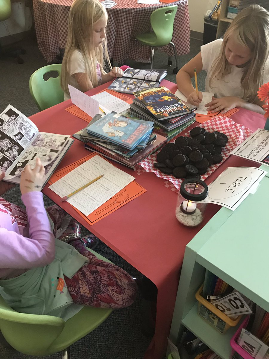 MrsVaughan3's tweet photo. A successful (and delicious) Book Tasting today. Thank you @ma_ramsey for pulling so many great options in the efforts of creating readers! #owlsome https://t.co/il4VQT1MEu