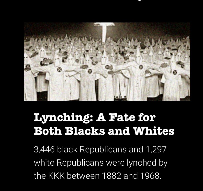 First off, this image -- which you're using to imply that all Klan violence targeted Republicans -- comes from a rally outside Chicago in 1921. At the time, the Illinois Klan backed Republican candidates against Democratic officials who were largely Catholics, whom they hated.