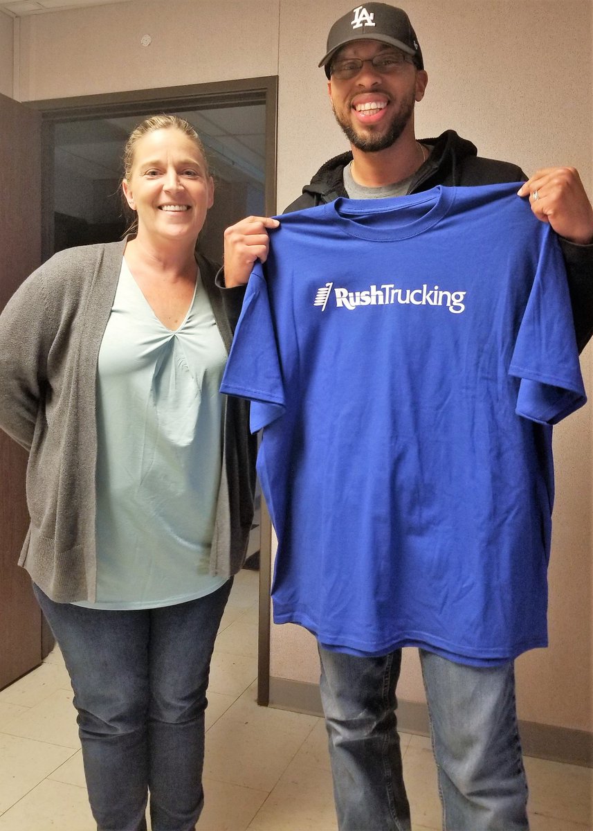 RushTruckingUSA's tweet photo. Happy Monday! We're kicking this week off with a big #thankyou to two of our drivers, Lamar and Gary, who were recognized by driver manager Ashley. Thank you both for always going the extra mile for our customers and our company! #IamRush #gratitude #drivers https://t.co/Lacx75tcdU