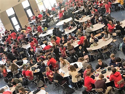 pennmanor's tweet photo. It's nice to see so many of our high school students wearing red today in support of our friends and neighbors at Warwick as they deal with their tragic loss. #wearewarwick #WarwickStrong @WarwickPR https://t.co/GjURvnvonZ