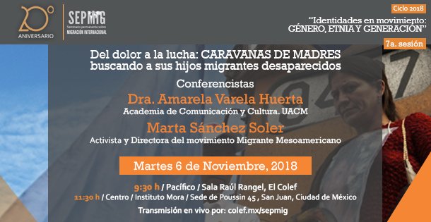 Sepmigoficial's tweet photo. 💡🚨El próximo martes 6 de noviembre en #CDMX en el @institutomora llevaremos a cabo nuestra 7a y penúltima sesión de este ciclo. 🔸Del dolor a la lucha CARAVANAS DE MADRES buscando a sus hijos migrantes desaparecidos 🔸 
Más info aquí 👇 https://t.co/pBOtY4UVln https://t.co/OKKKHPrVnI