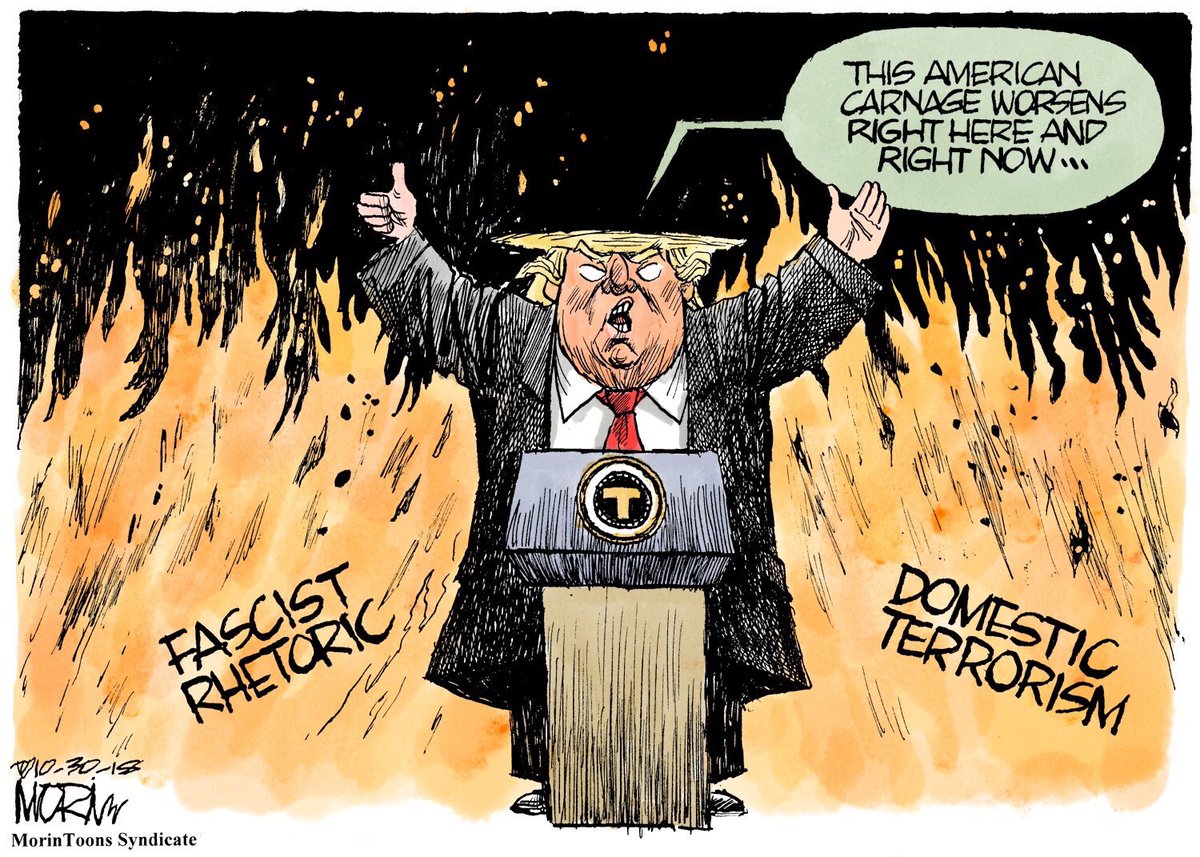 Cartoon4sale's tweet photo. Jim Morin: “THIS IS WHY WE VOTE”. #morintoon #TrumpFascism #TrumpDemagogue #TrumpAntisemite #AntiSemitism #TrumpNationalism #TrumpBigot #PittsburghSynagogueShooting - political cartoon gallery in London https://t.co/dePcTdnXF6 https://t.co/wG8wjeh7el