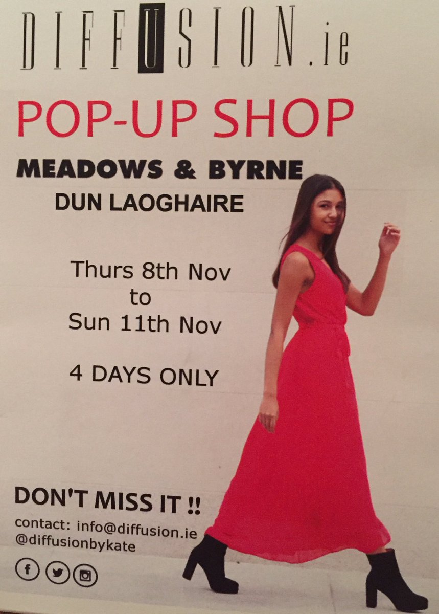 Just met the uber stylish &amp; elegant Kate Gleeson <a href="/DiffusionByKate/">DIFFUSION by Kate</a> with mum 👵🏻 Nora in <a href="/Gleesons1/">Gleesons</a> Kate has a 4 day Pop-Up Shop Thursday 8th to Sunday 11th Nov in Dun Laoghaire. Definitely worth a visit 😉💃😘