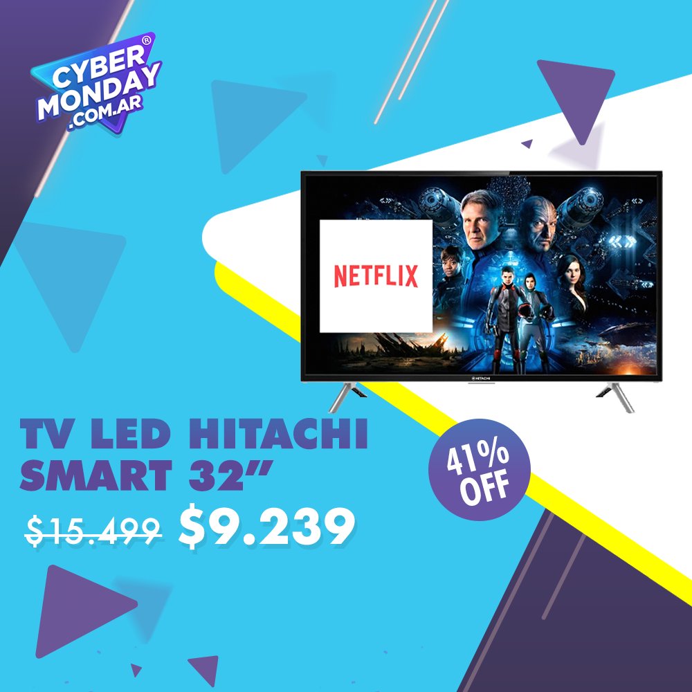 avenida_ar's tweet photo. 💥¡En Avenida explotó el #CyberMonday y los descuentos no paran!💥
Llévate este Smart TV #Hitachi y mirá tus series con la mejor definición!
¡Lo mejor del @Cybermondayarg lo encontras en https://t.co/xHLoonrsPK! 🔥😎 https://t.co/rQV9M6OnHD