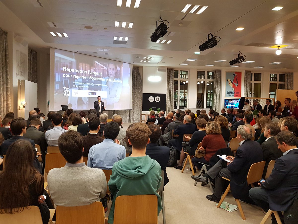 impakAnalytics's tweet image. Ce soir la salle de la @Bpifrance est comble pour le lancement de @impakFinance en France ! #impakFinance #financeresponsable