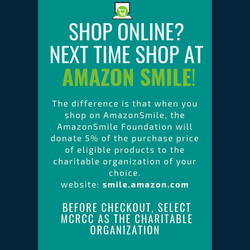 Repost: Holiday season is approaching quickly! Next time you think about ordering from Amazon, try AmazonSmile. The difference is that when you shop on Amazon Smile, the AmazonSmile Foundation will donate 5% to MCRCC when you select us before checkout.  #shop #montereycounty