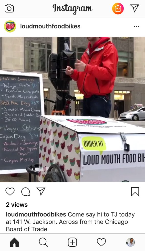 Our friends <a href="/loudmouthfoodb1/">Loud Mouth Food Bikes</a> are at 141 W. Jackson today... and the sun is shining #JustSaying