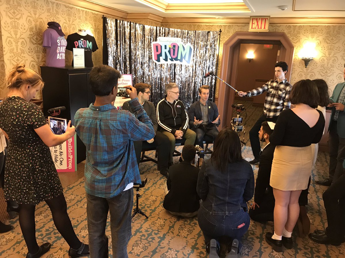 Colleenallreds's tweet image. I’m watching @NewRochelleED New Rochelle High School students interviewing @ThePromMusical producers — and I’ll definitely be needing tips from @StirpeCon’s multimedia class about production.
